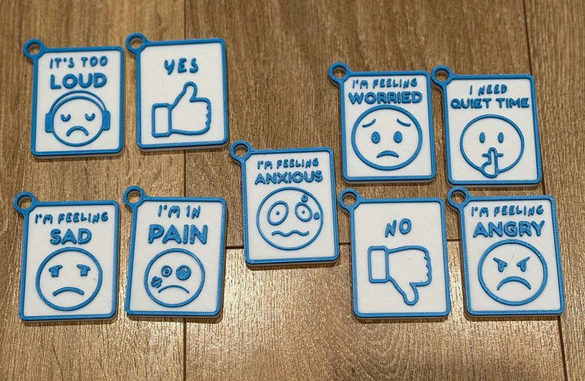 3D Printed SEN Communication Cards – Customisable Colours, Individual Cards & Packs