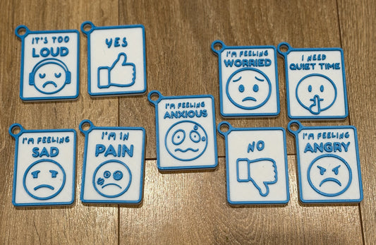 3D Printed SEN Communication Cards – Customisable Colours, Individual Cards & Packs