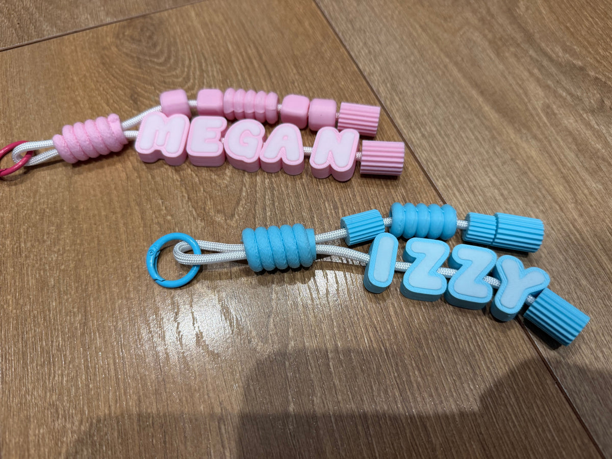 Personalised 3D Printed Paracord Name Keychain